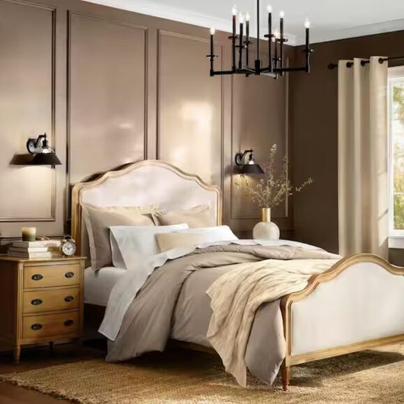 New Queen 100% Cotton Percale Duvet Cover The Company Store- Cocoa 90x96 - Picture 5 of 10